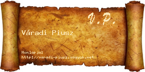 Váradi Piusz névjegykártya